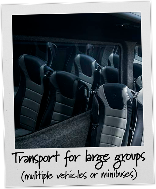 Transport for large groups _(mulitiple vehicles or minibuses)
